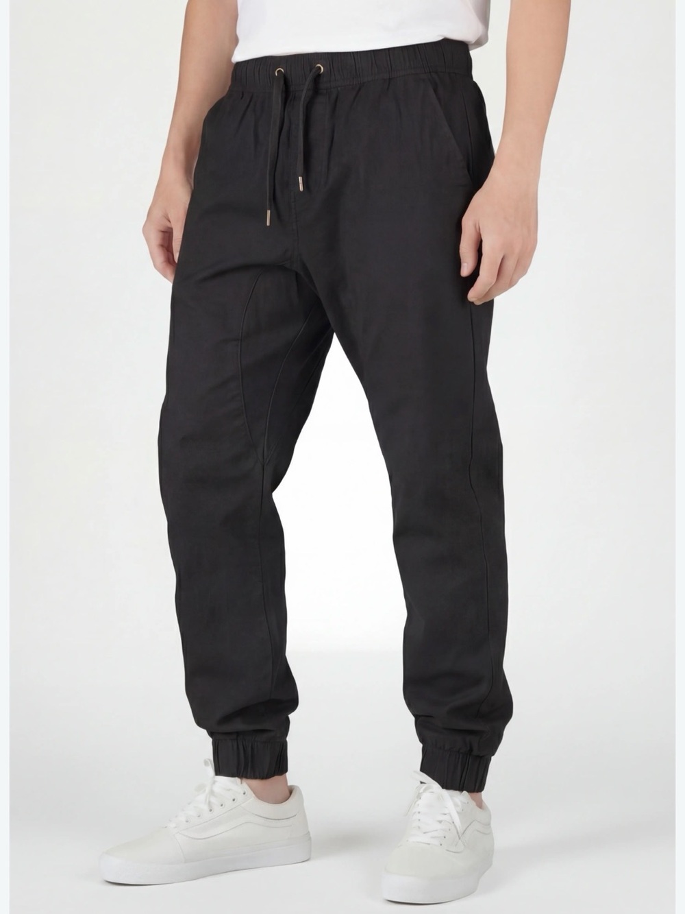 Tainted Denim Men's Black Jogger Pants - Comfortable Everyday Fit 34